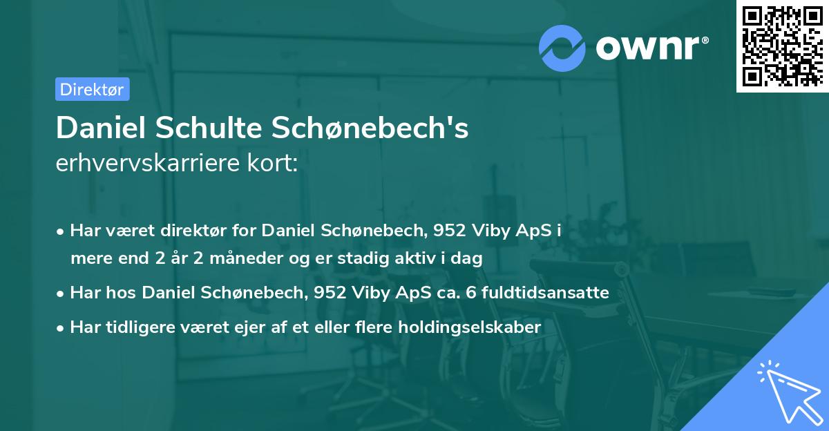 Daniel Schulte Schønebech's erhvervskarriere kort
