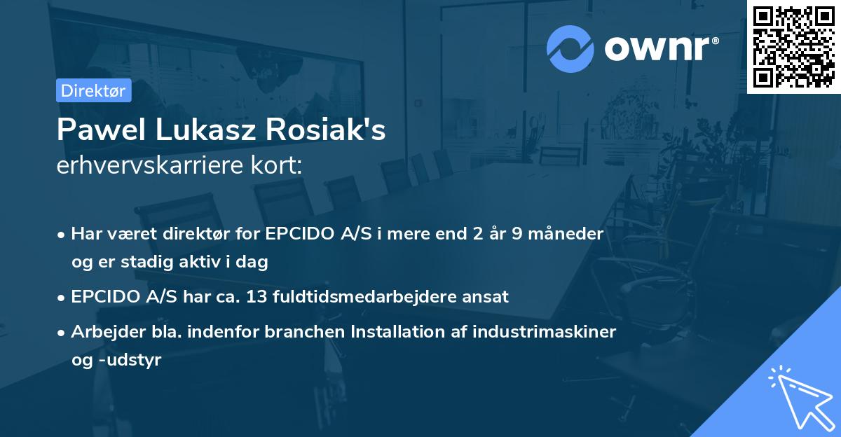 Pawel Lukasz Rosiak's erhvervskarriere kort