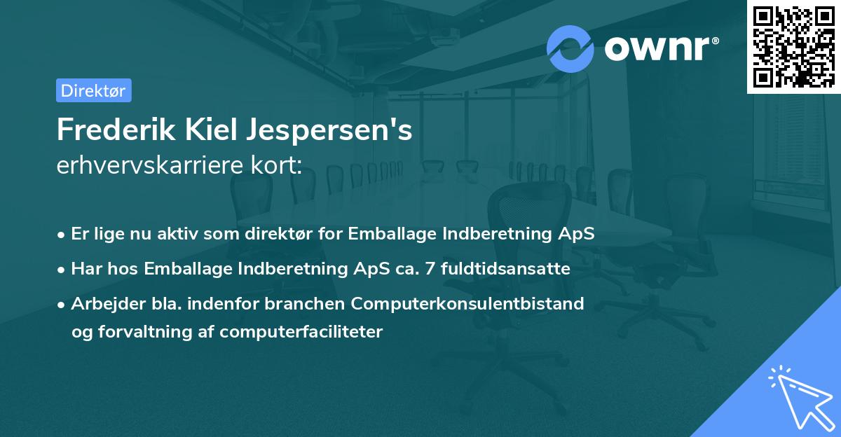 Frederik Kiel Jespersen's erhvervskarriere kort