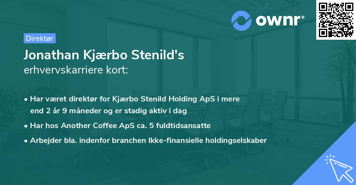 Jonathan Kjærbo Stenild's erhvervskarriere kort