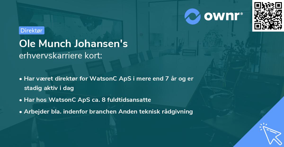 Ole Munch Johansen's erhvervskarriere kort