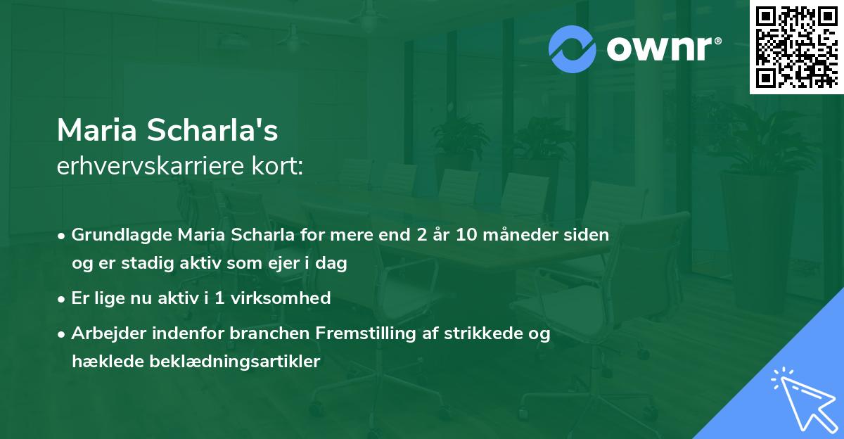 Maria Scharla's erhvervskarriere kort