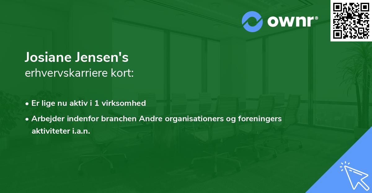 Josiane Jensen's erhvervskarriere kort