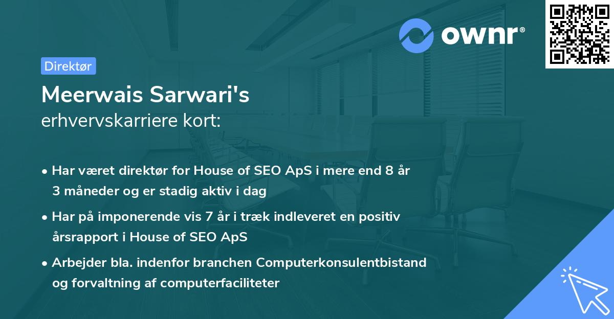 Meerwais Sarwari's erhvervskarriere kort
