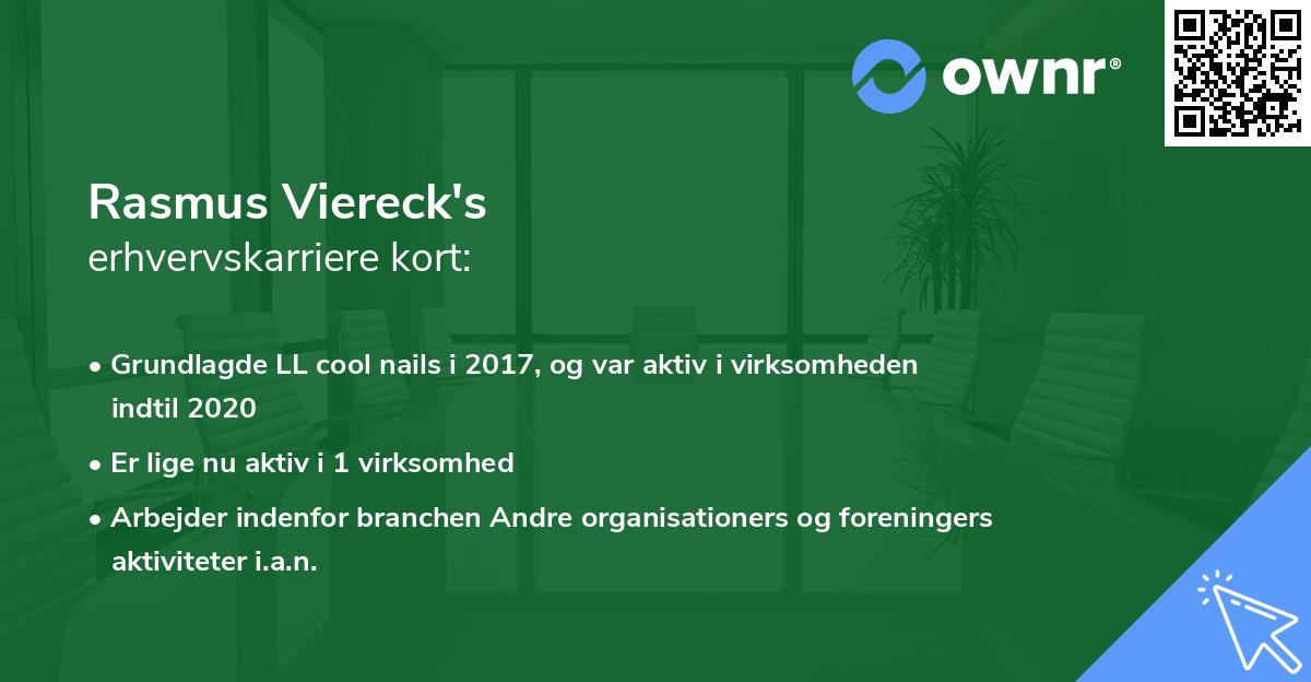 Rasmus Viereck's erhvervskarriere kort
