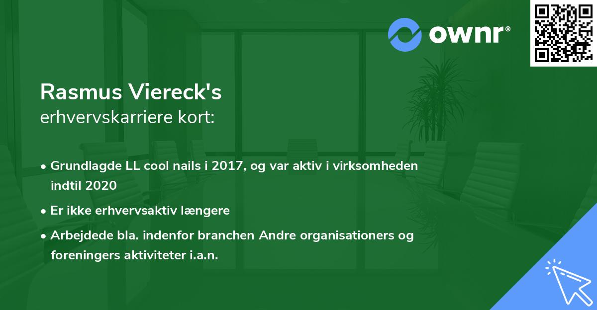 Rasmus Viereck's erhvervskarriere kort
