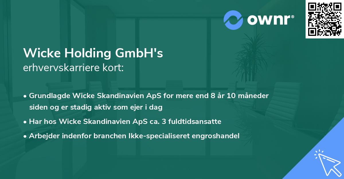 Wicke Holding GmbH's erhvervskarriere kort
