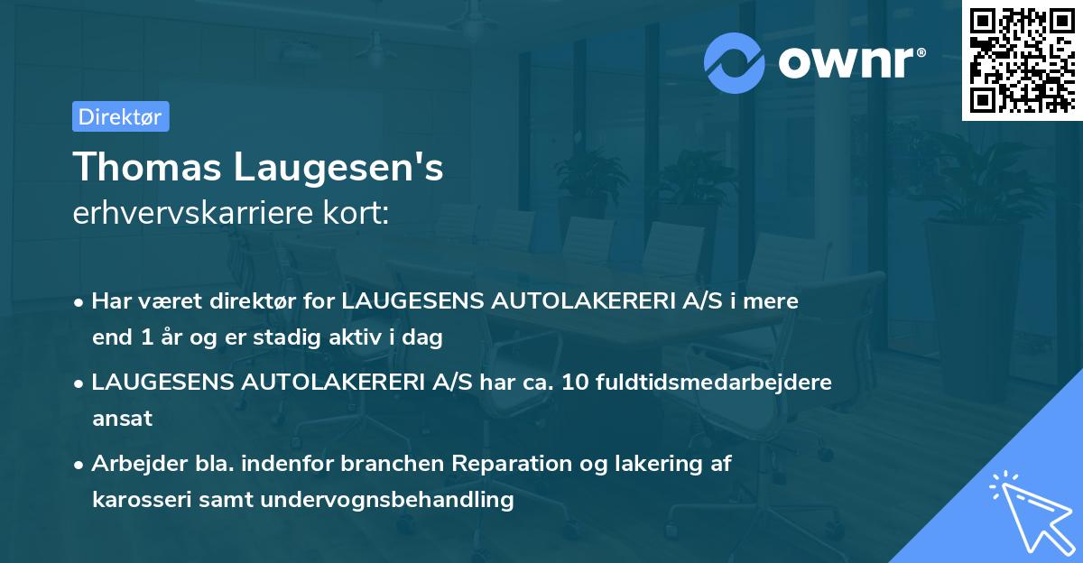 Thomas Laugesen's erhvervskarriere kort