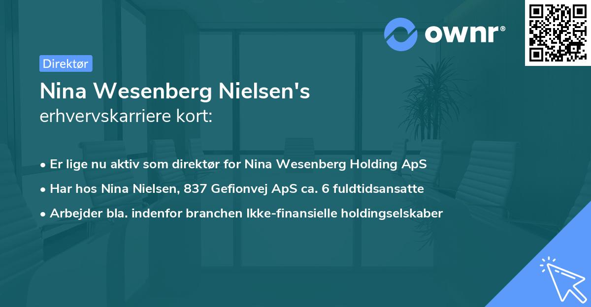 Nina Wesenberg Nielsen's erhvervskarriere kort