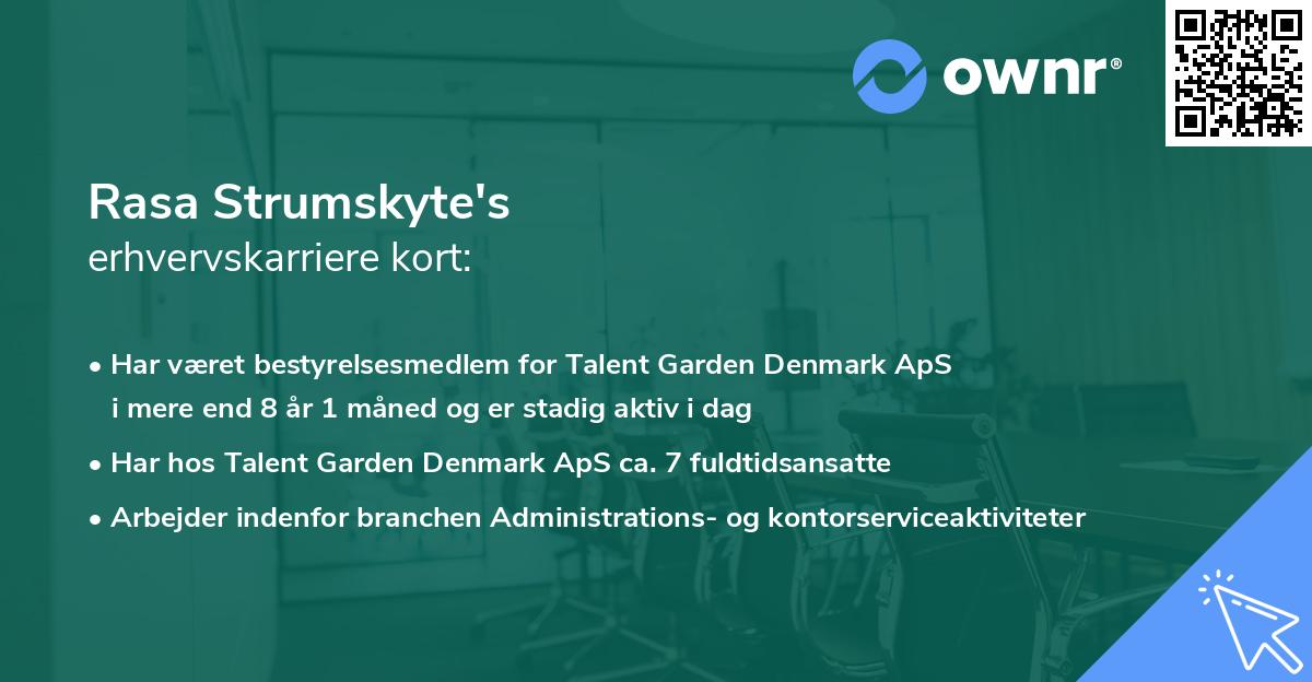 Rasa Strumskyte's erhvervskarriere kort