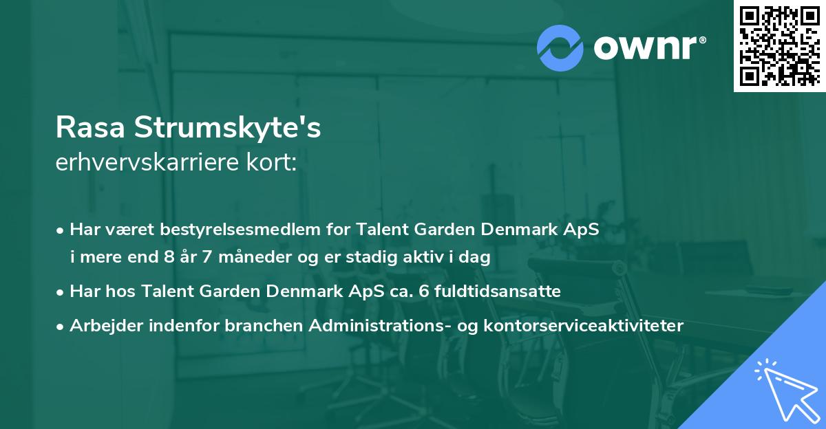 Rasa Strumskyte's erhvervskarriere kort