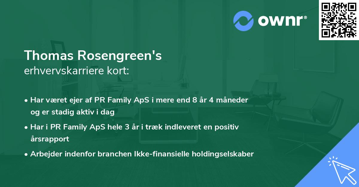 Thomas Rosengreen's erhvervskarriere kort