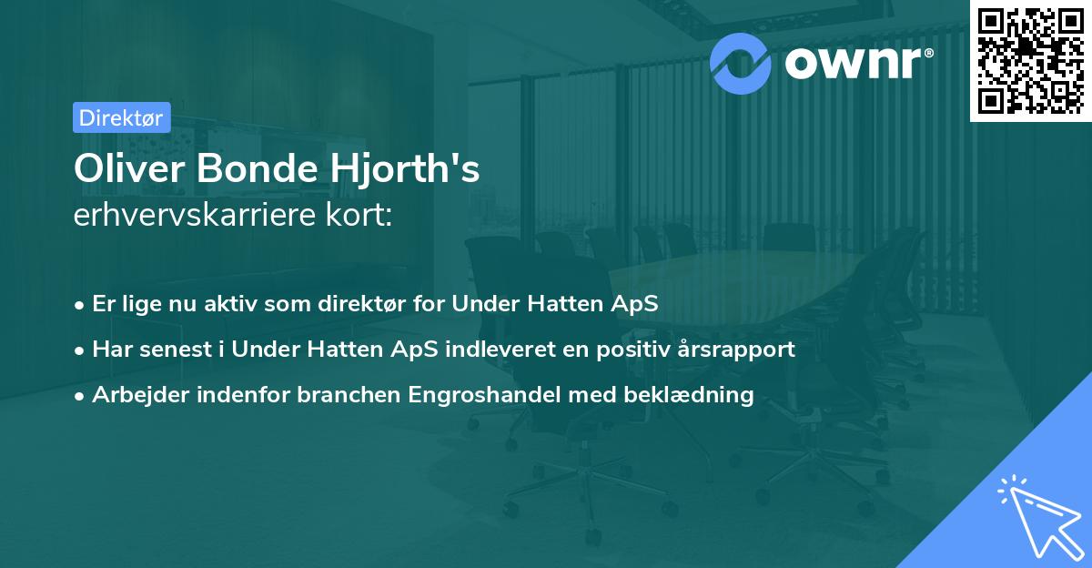 Oliver Bonde Hjorth's erhvervskarriere kort