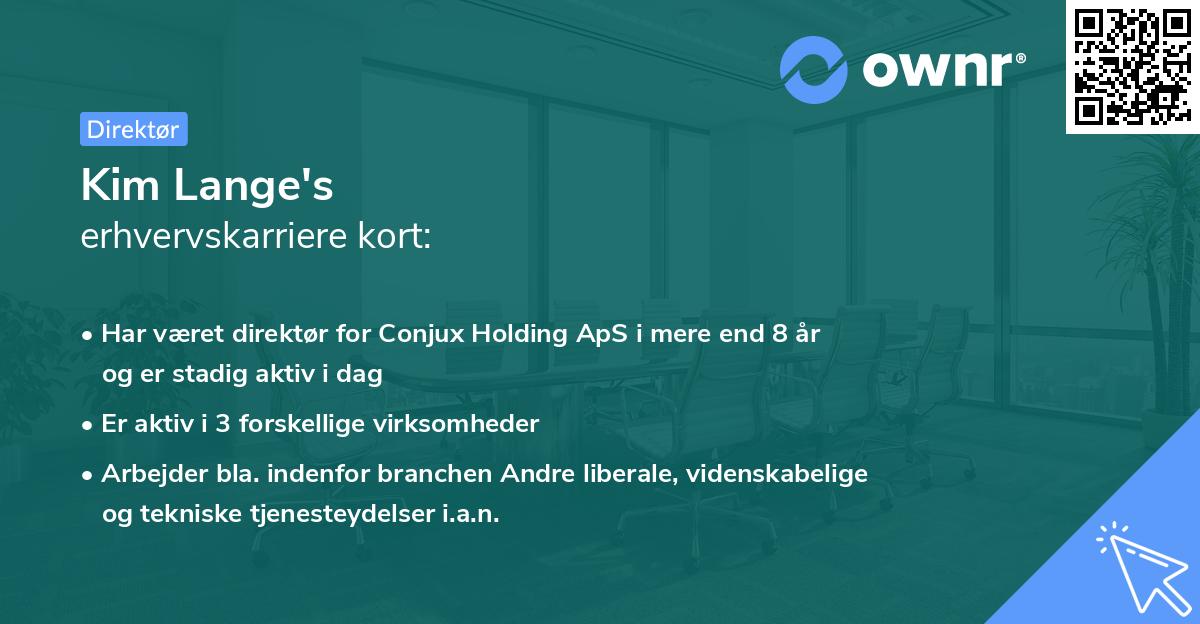 Kim Lange's erhvervskarriere kort