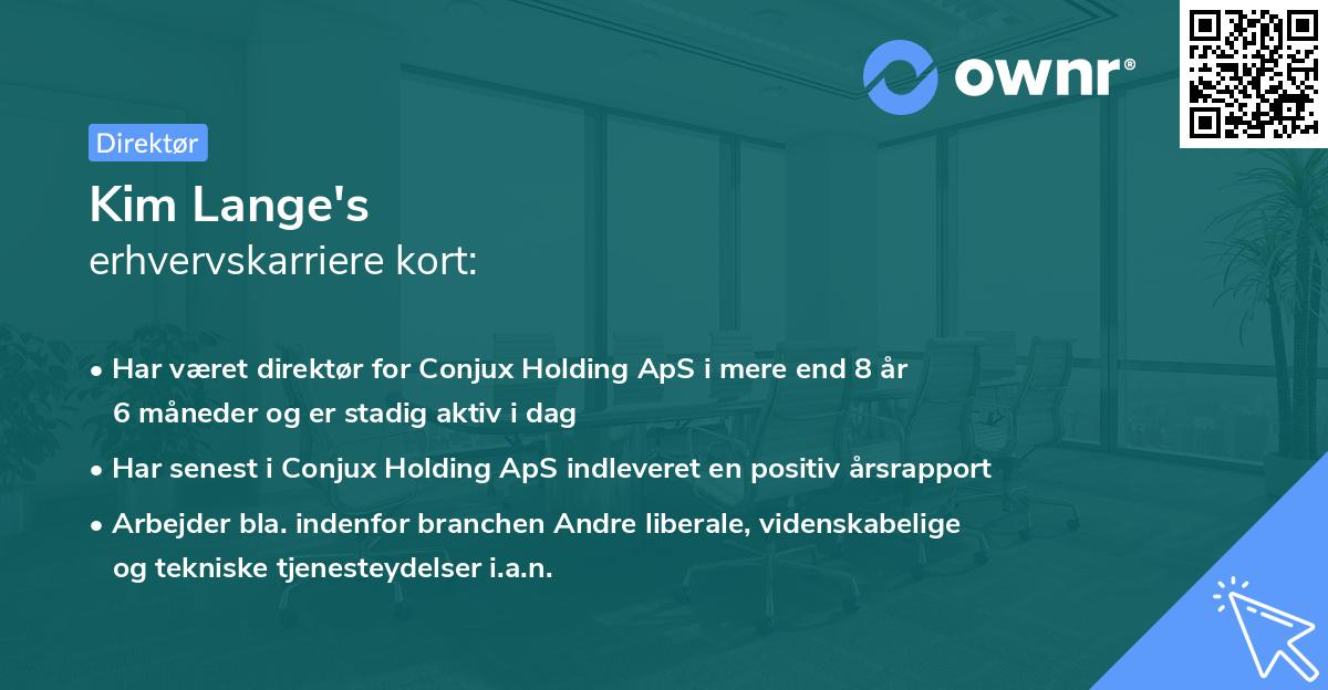 Kim Lange's erhvervskarriere kort