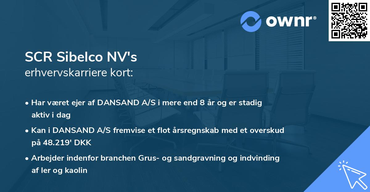 SCR Sibelco NV's erhvervskarriere kort