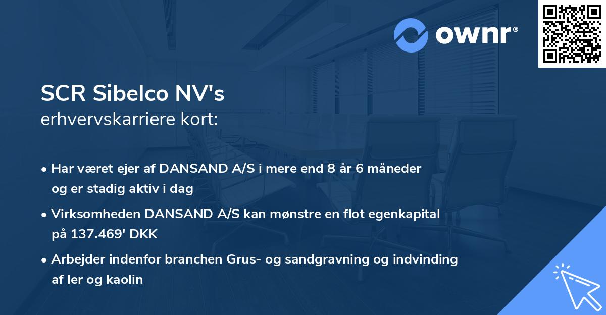 SCR Sibelco NV's erhvervskarriere kort