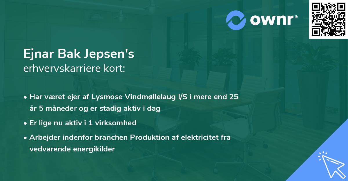 Ejnar Bak Jepsen's erhvervskarriere kort