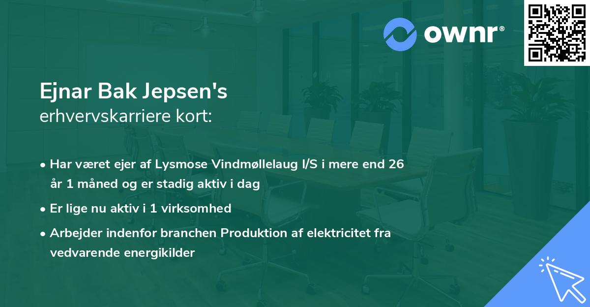 Ejnar Bak Jepsen's erhvervskarriere kort