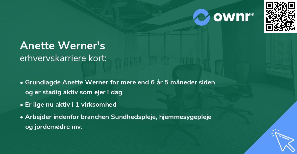 Anette Werner's erhvervskarriere kort