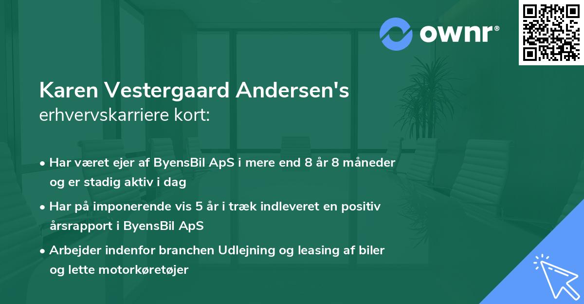 Karen Vestergaard Andersen's erhvervskarriere kort