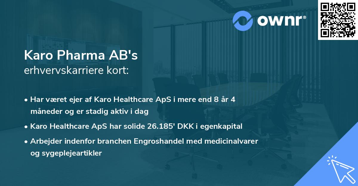 Karo Pharma AB's erhvervskarriere kort