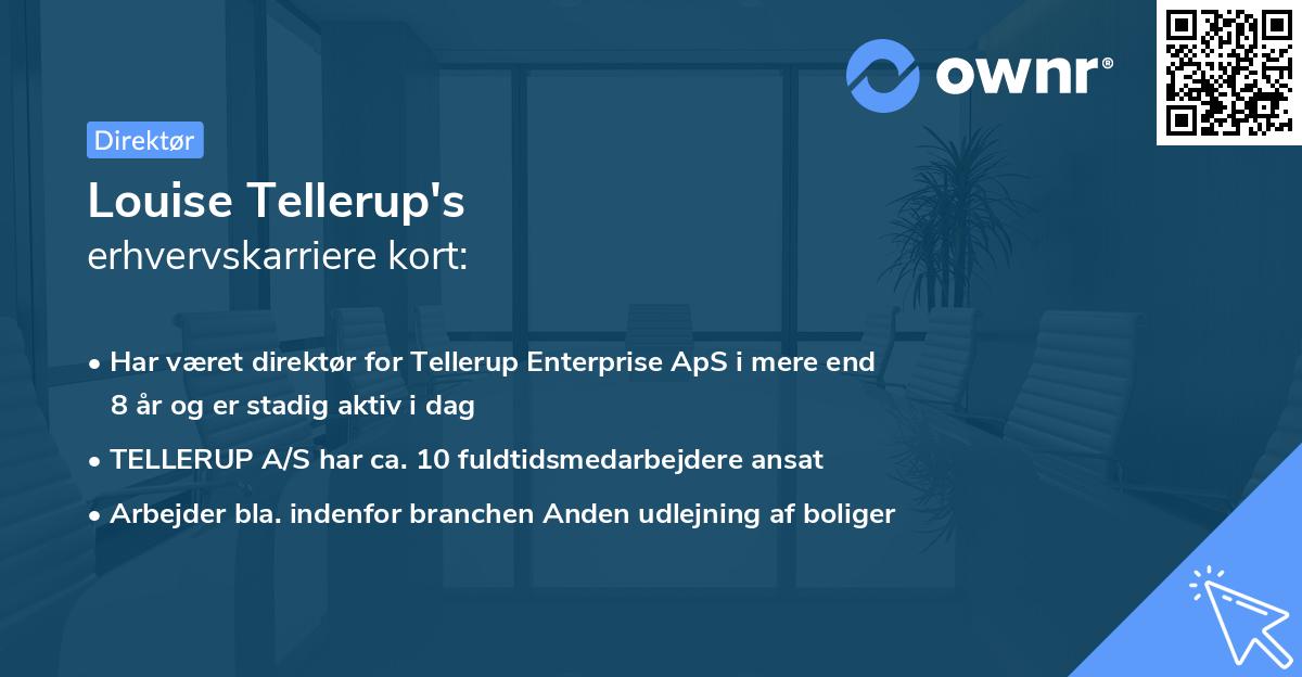 Louise Tellerup's erhvervskarriere kort