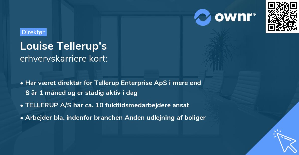 Louise Tellerup's erhvervskarriere kort