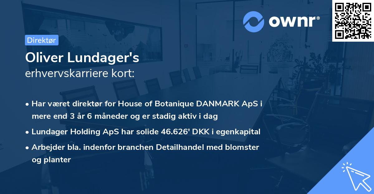 Oliver Lundager's erhvervskarriere kort