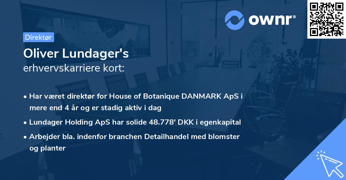 Oliver Lundager's erhvervskarriere kort