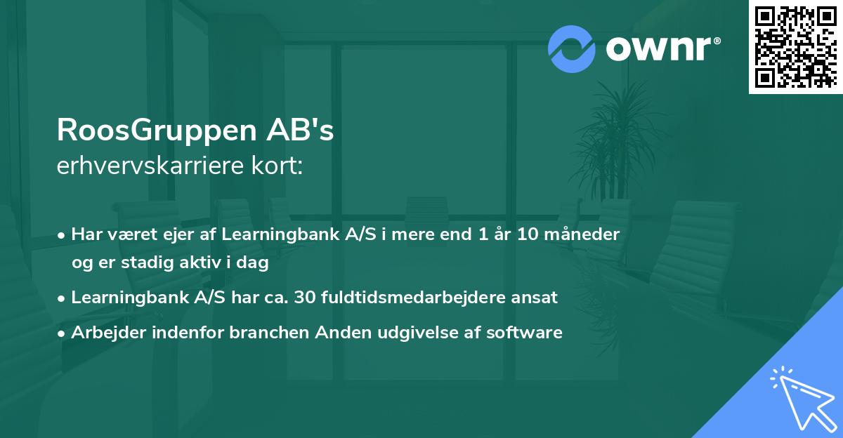 RoosGruppen AB's erhvervskarriere kort