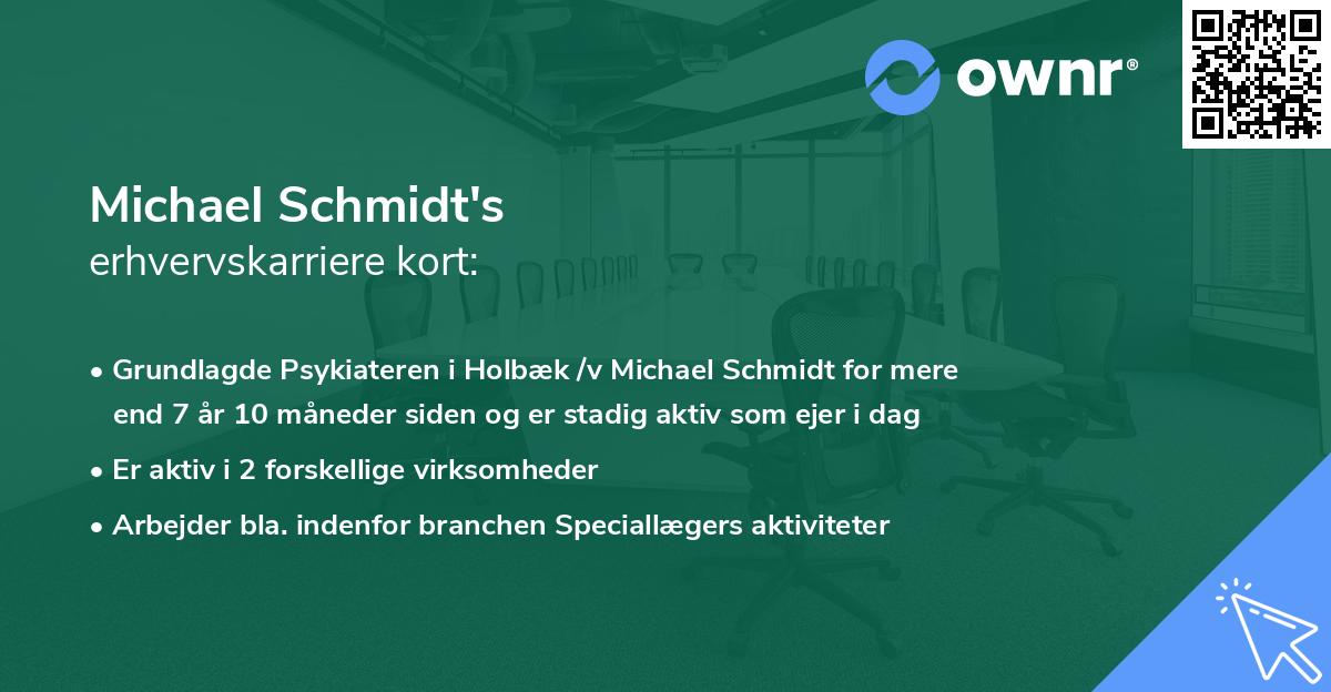 Michael Schmidt's erhvervskarriere kort