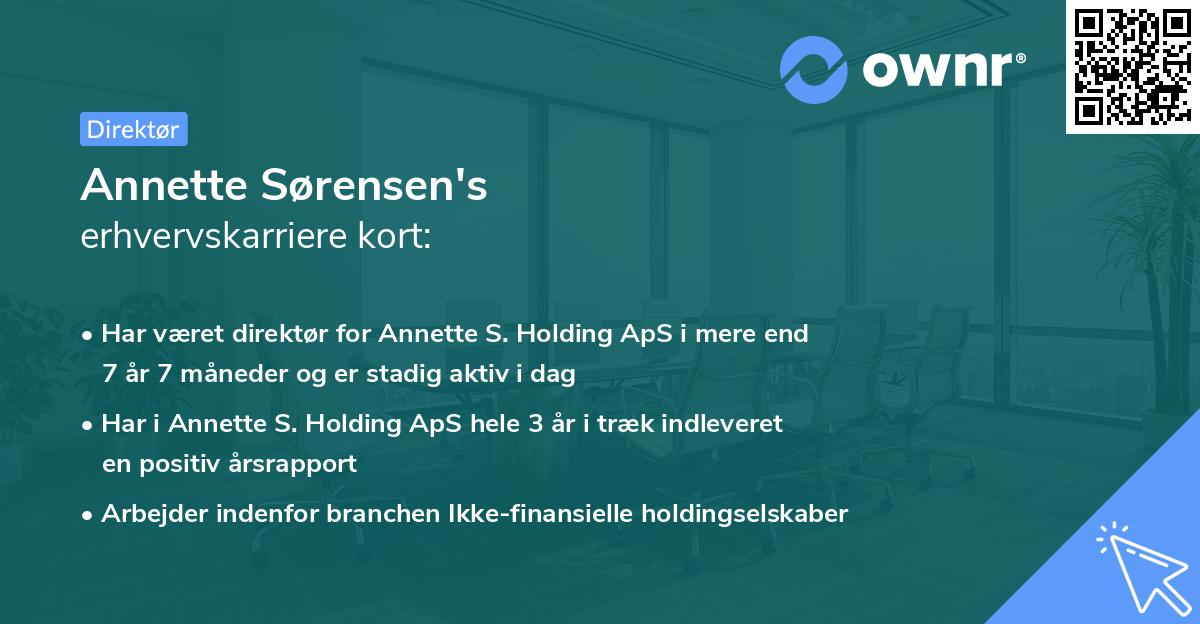 Annette Sørensen's erhvervskarriere kort