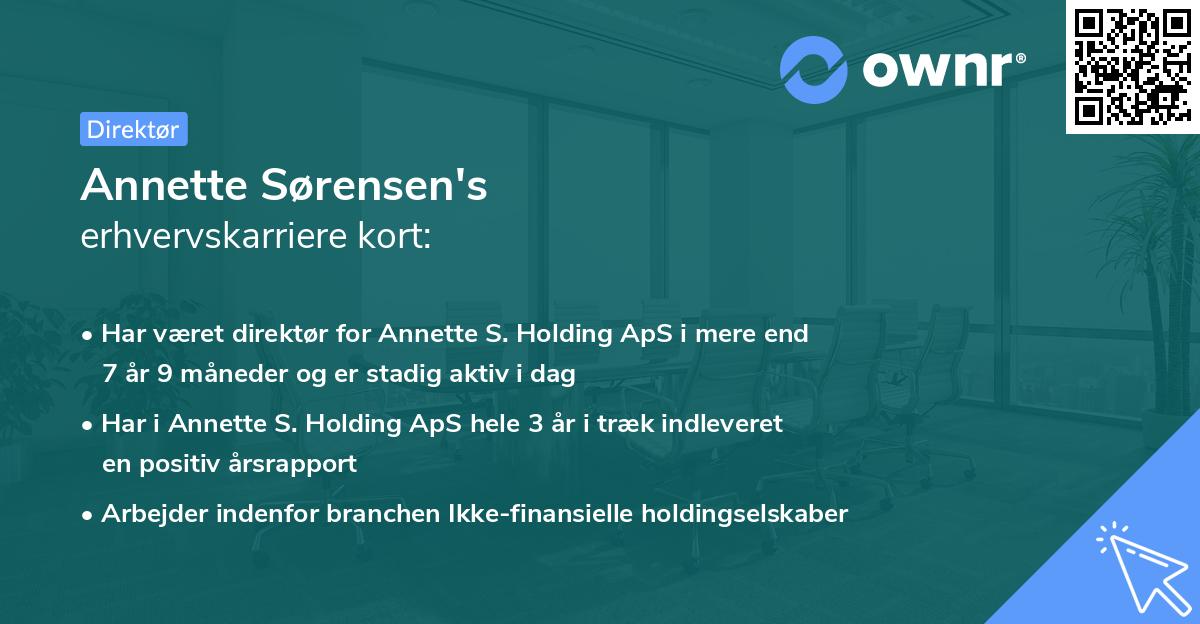 Annette Sørensen's erhvervskarriere kort