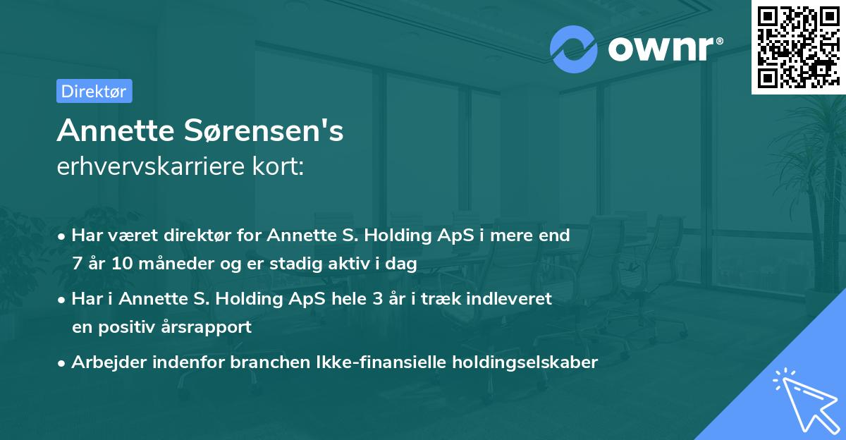 Annette Sørensen's erhvervskarriere kort