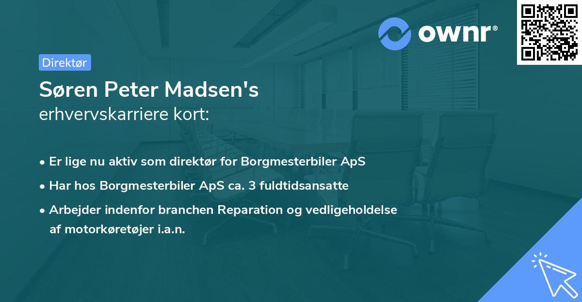 Søren Peter Madsen's erhvervskarriere kort