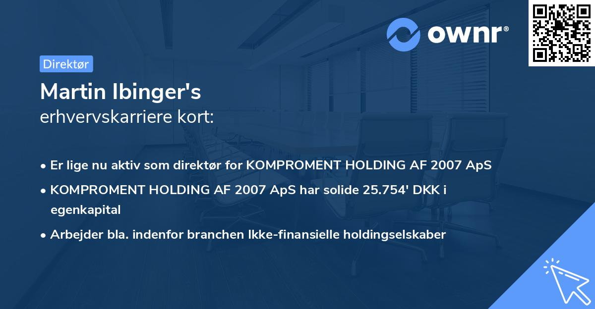 Martin Ibinger's erhvervskarriere kort