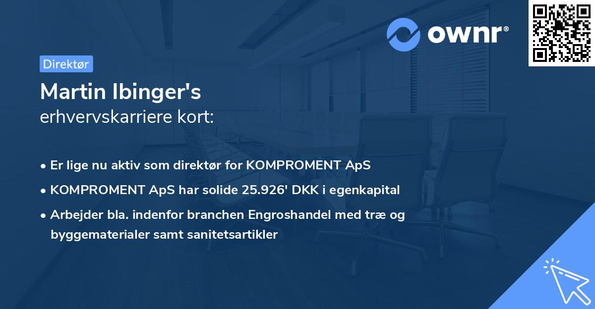 Martin Ibinger's erhvervskarriere kort