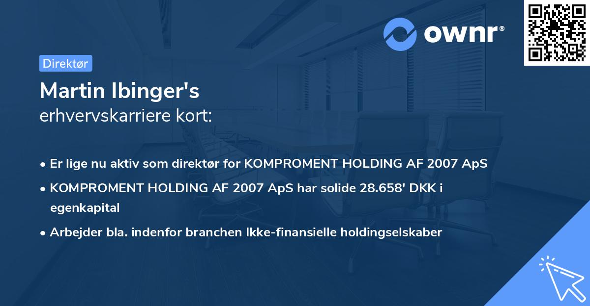 Martin Ibinger's erhvervskarriere kort