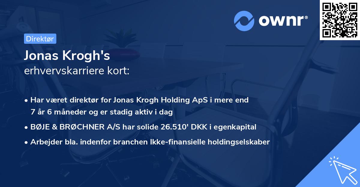 Jonas Krogh's erhvervskarriere kort
