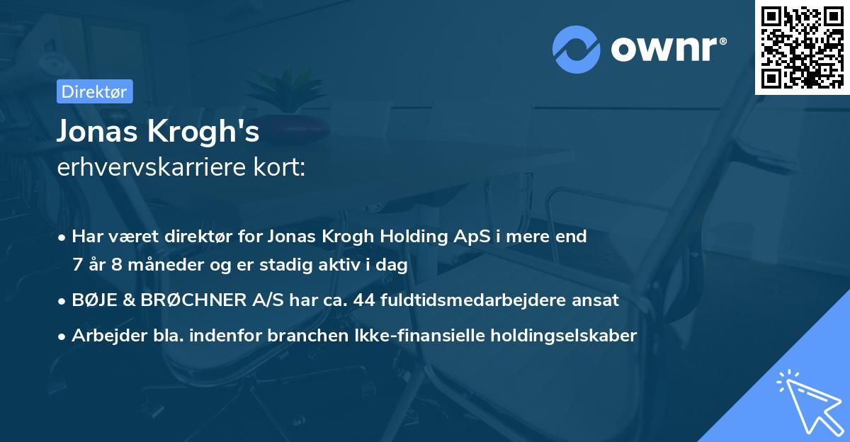Jonas Krogh's erhvervskarriere kort