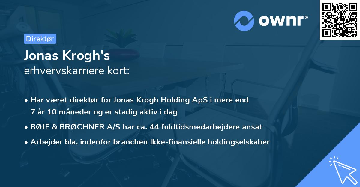 Jonas Krogh's erhvervskarriere kort