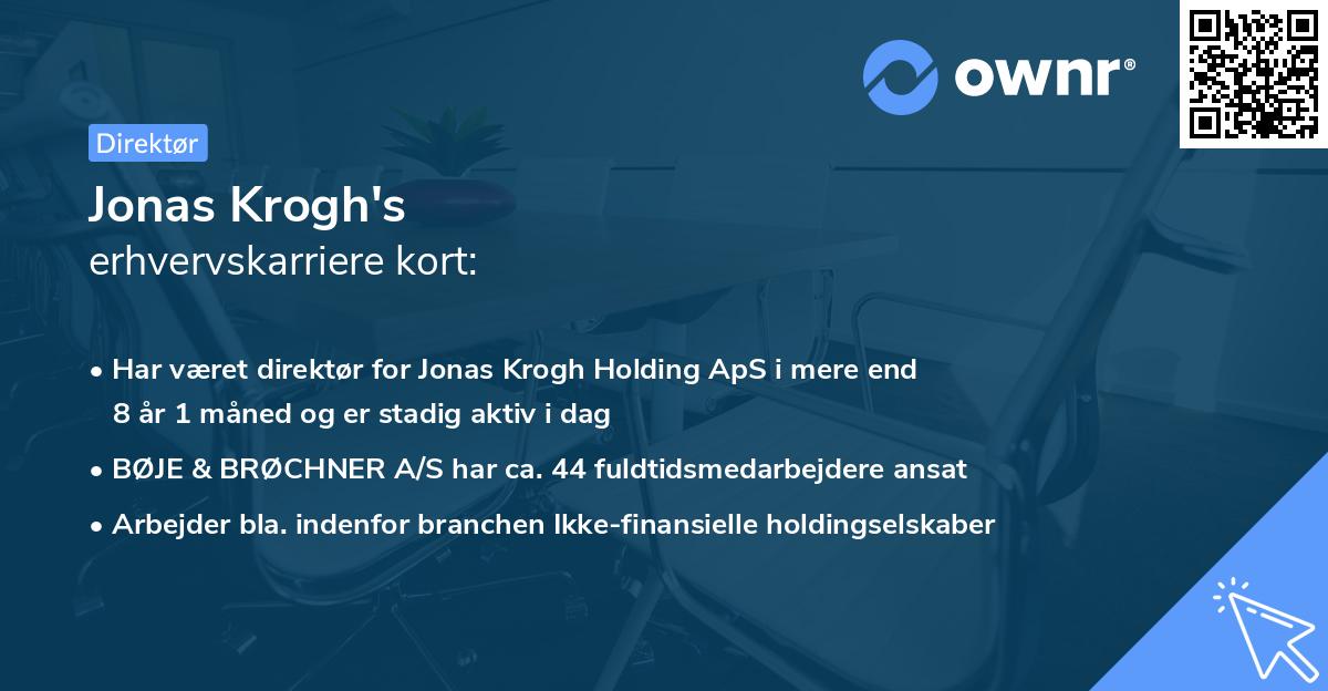 Jonas Krogh's erhvervskarriere kort