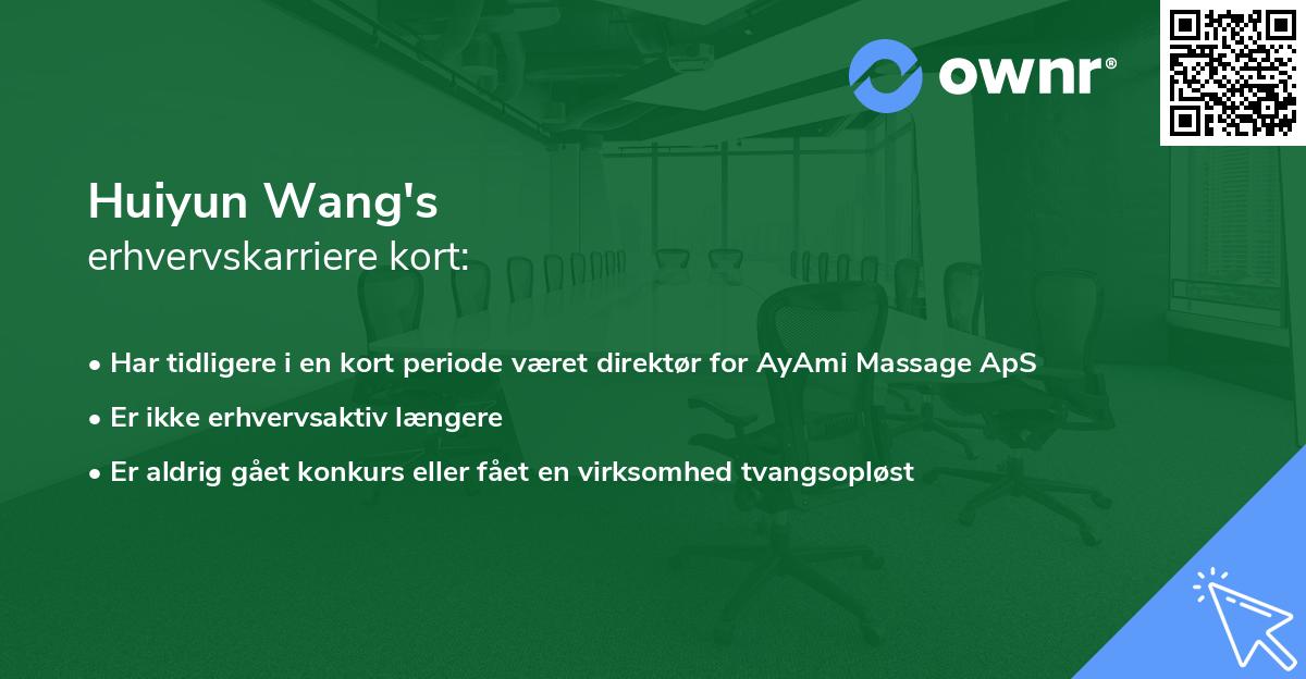 Huiyun Wang's erhvervskarriere kort