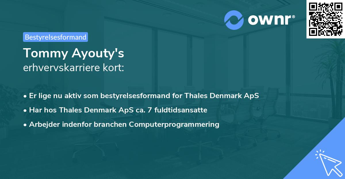 Tommy Ayouty's erhvervskarriere kort