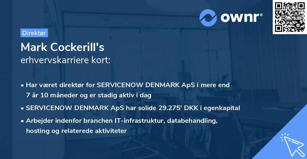 Mark Cockerill's erhvervskarriere kort
