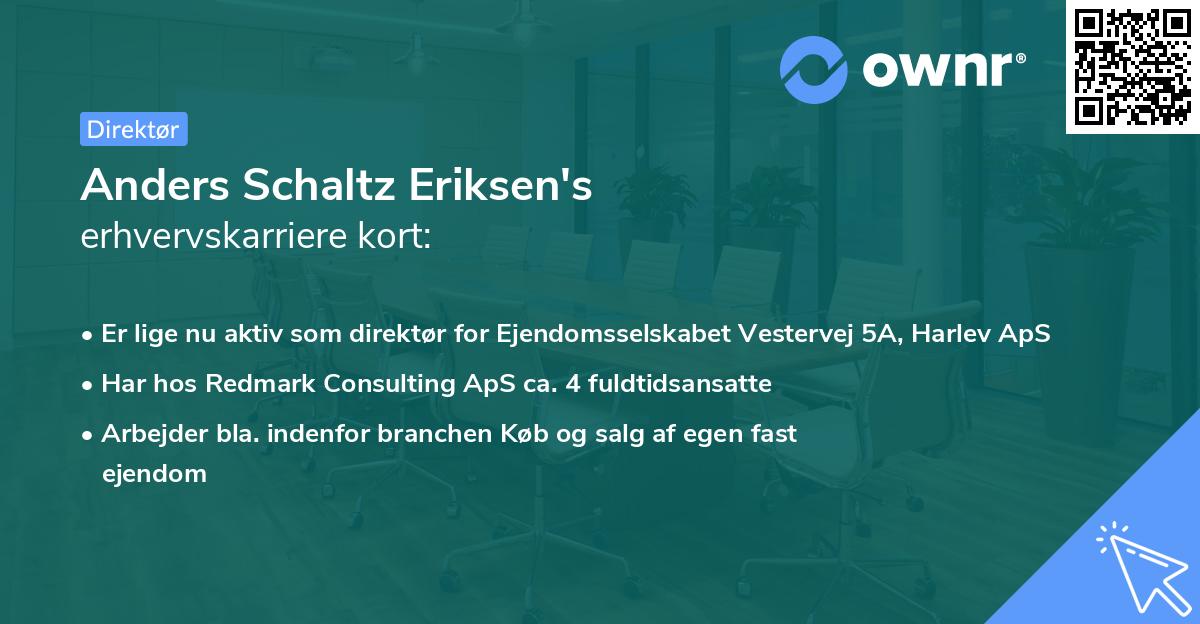 Anders Schaltz Eriksen's erhvervskarriere kort