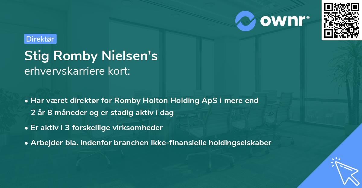 Stig Romby Nielsen's erhvervskarriere kort