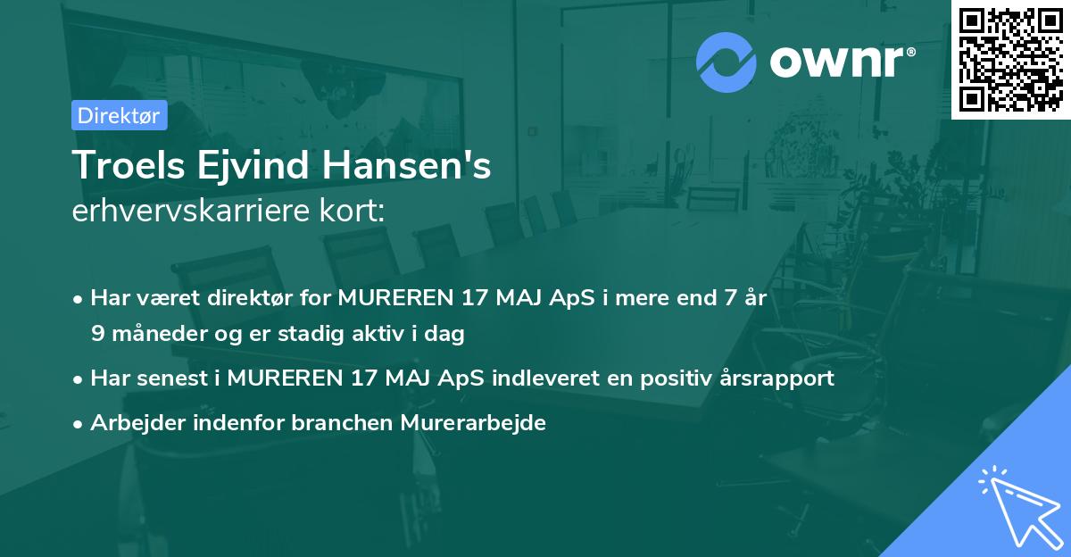 Troels Ejvind Hansen's erhvervskarriere kort