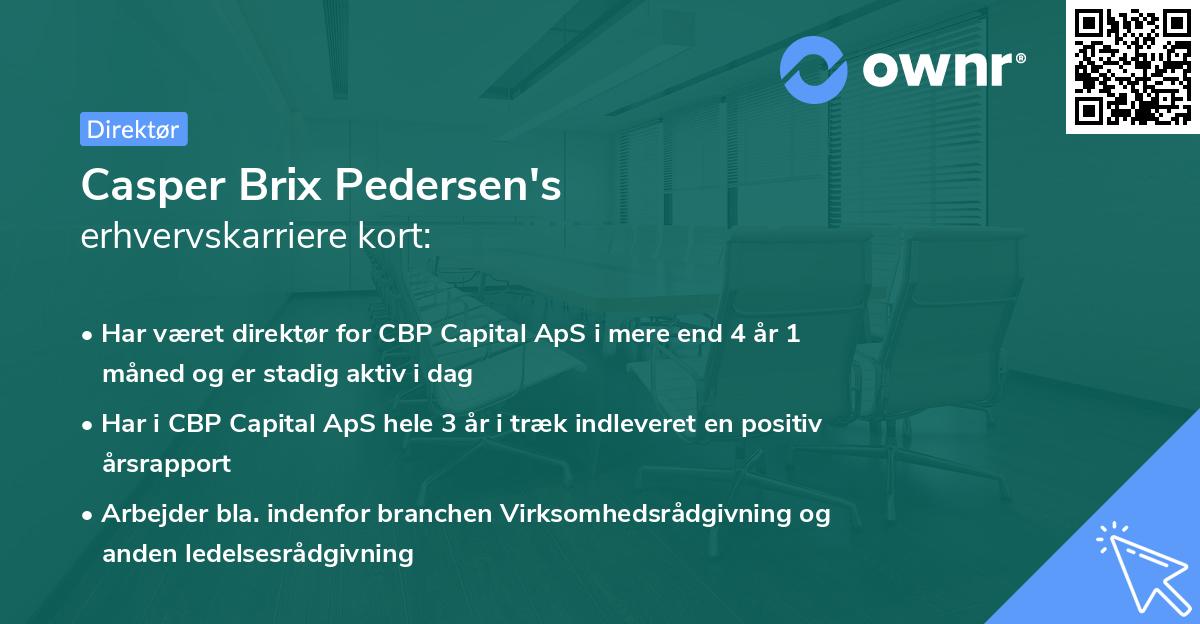 Casper Brix Pedersen's erhvervskarriere kort